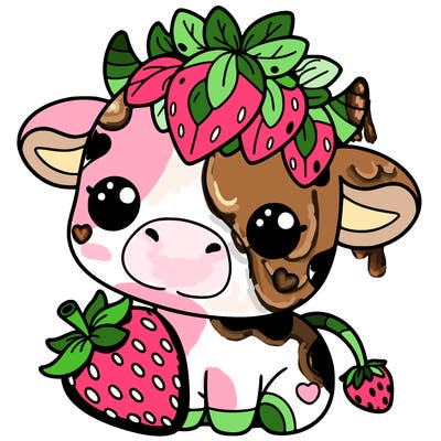 cute strawberry cow