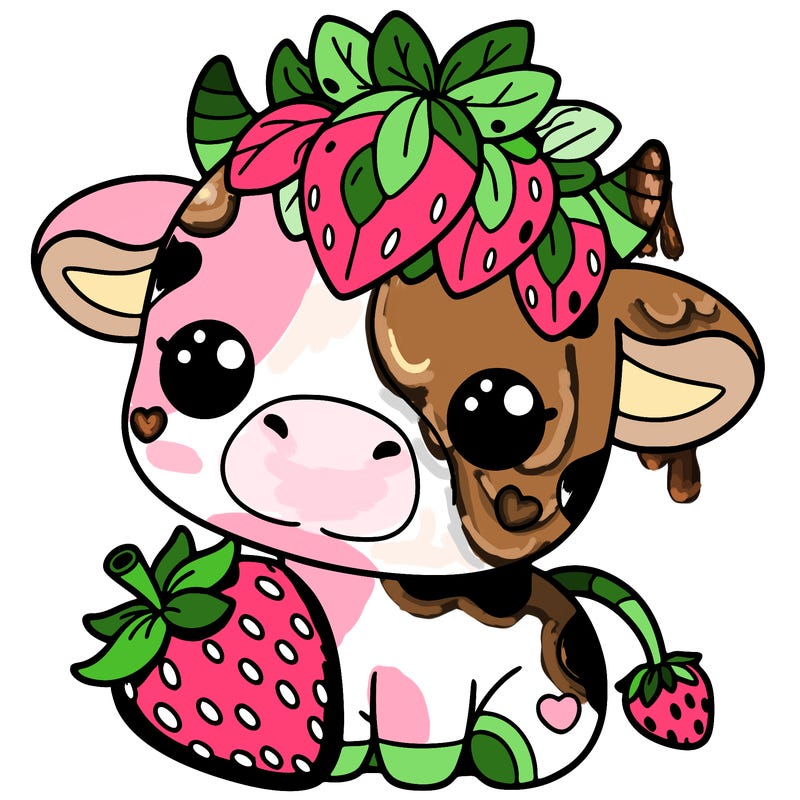cute strawberry cow