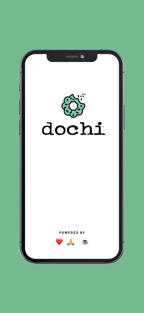 Dochi Cafe - Pantalla de inicio de la aplicación Dochi Cafe con el logo de mochi donut