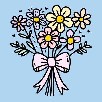 simple flowers in a bow