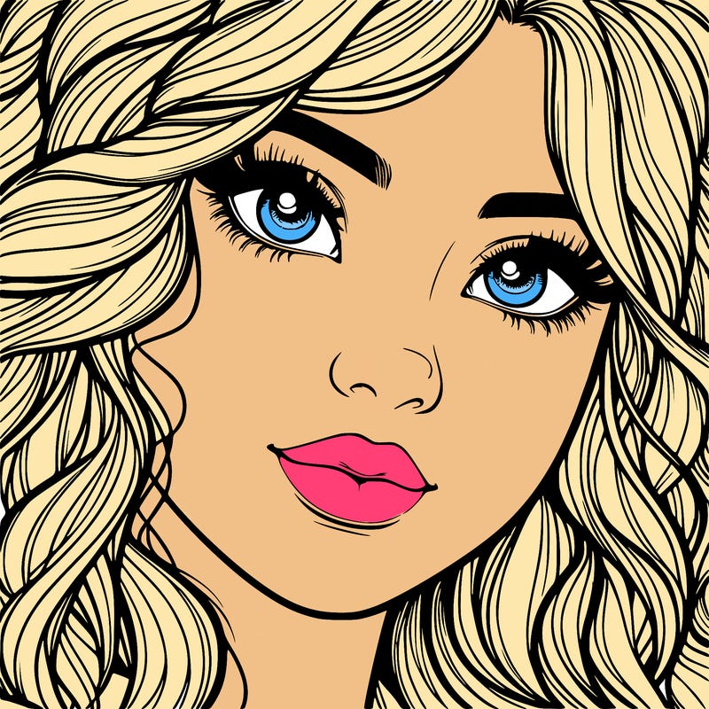 beautiful realistic girl close up to the camera with wavy hair,