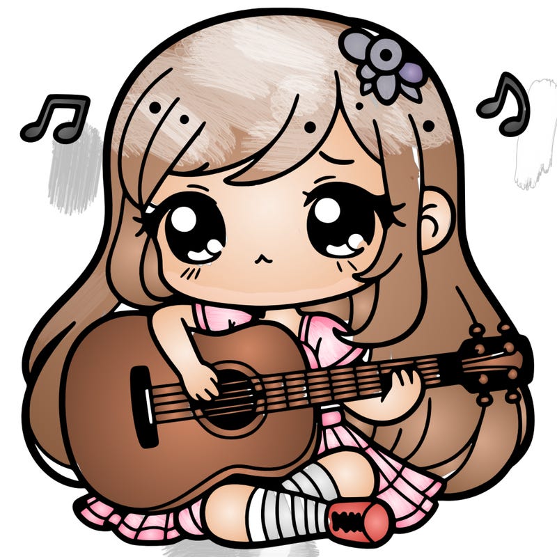 cute girl playing guitar