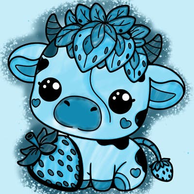 cute strawberry cow