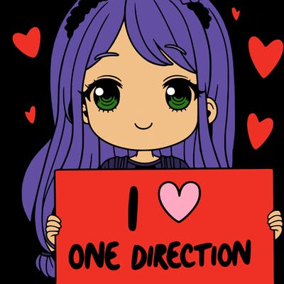 girl holding a sign that says i love one direction