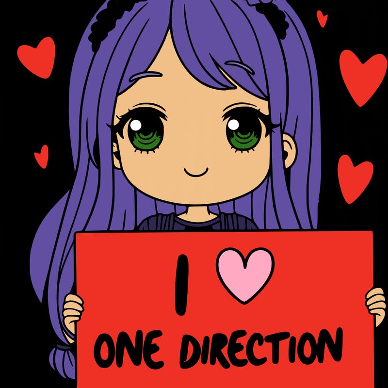 girl holding a sign that says i love one direction
