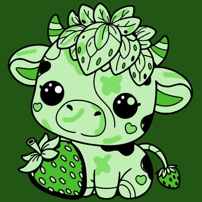 cute strawberry cow