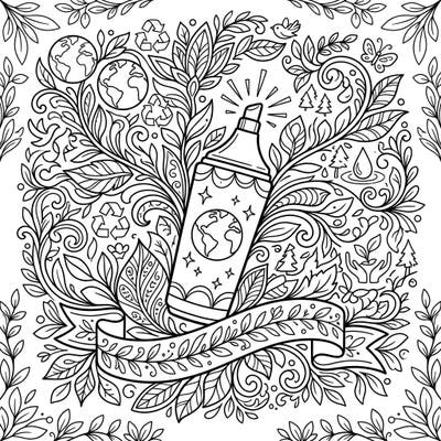 Unleash your creativity with this unique coloring page featuring a stylish highlighter amidst a tapestry of Earth Day symbols. It's a perfect way to celebrate sustainability while enjoying a relaxing coloring experience.