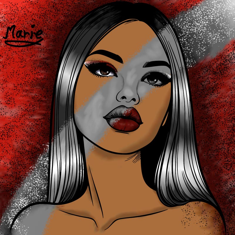 realistic woman with full lips