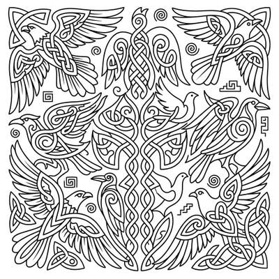 Immerse yourself in the timeless beauty of Celtic art with this intricate bird knotwork coloring page. Designed specifically for seniors, it offers a relaxing and engaging creative experience.