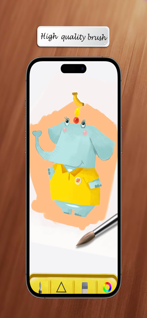 Digital drawing of an elephant on the Sketch Pad app interface