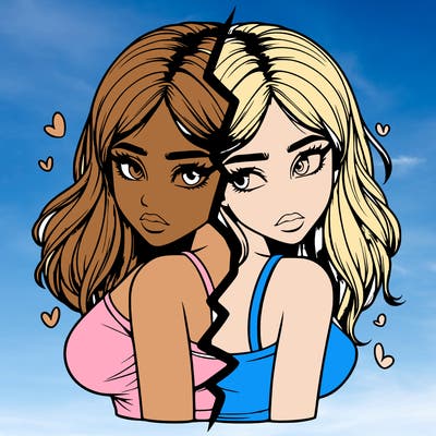 realistic girl split