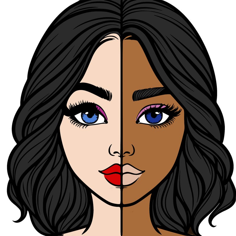 realistic girl split half