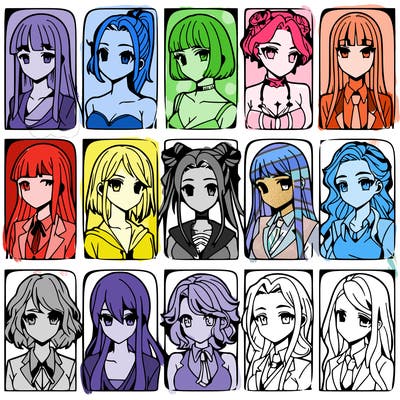 girls that look diffrent anime