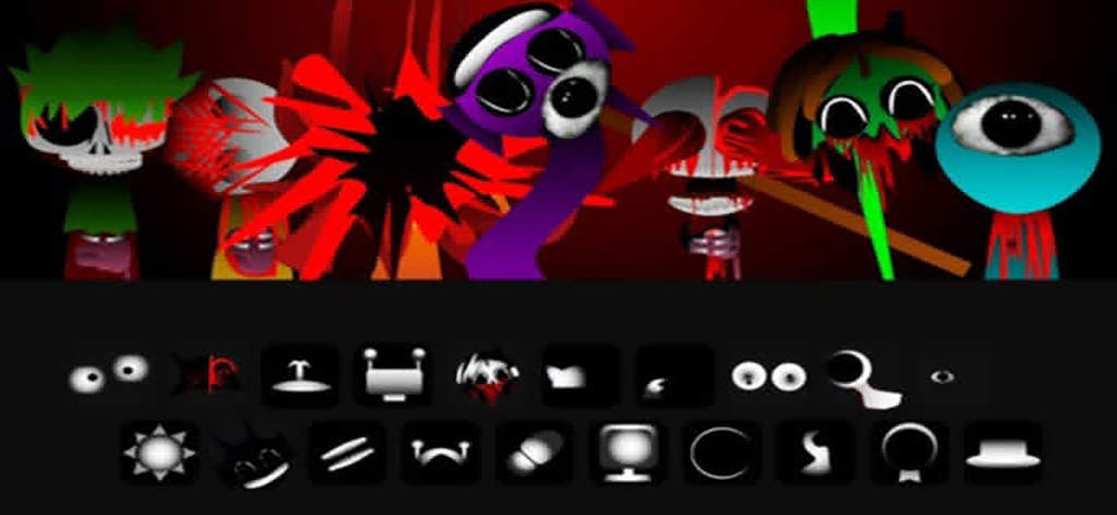 All Phases world Horror - Gameplay screen of All Phases world Horror showing creepy characters and music mixing icons