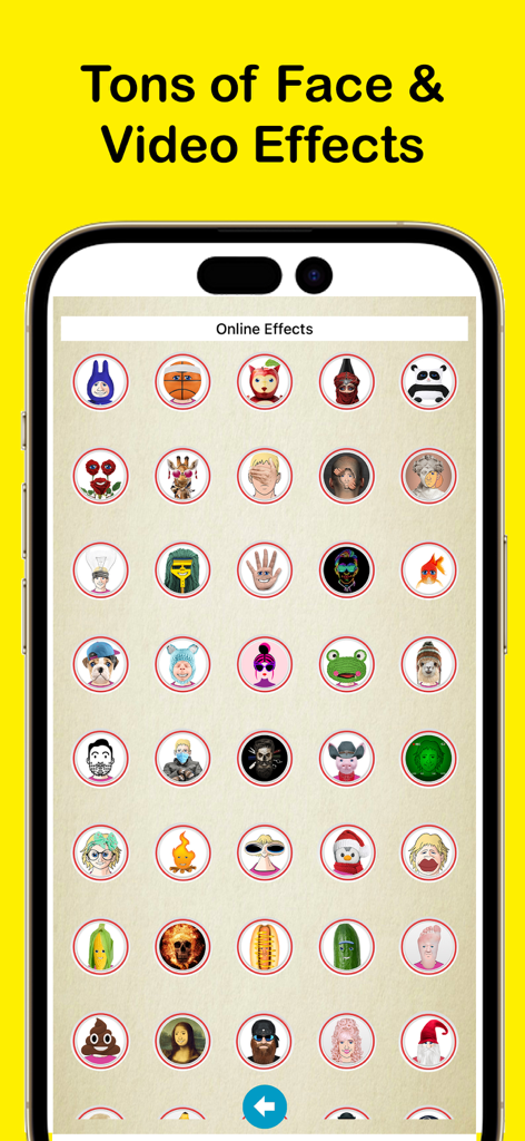 Crazy Helium Funny Face Voice - Una gran cuadrícula de filtros faciales y efectos de video diversos y divertidos disponibles en la app Crazy Helium
