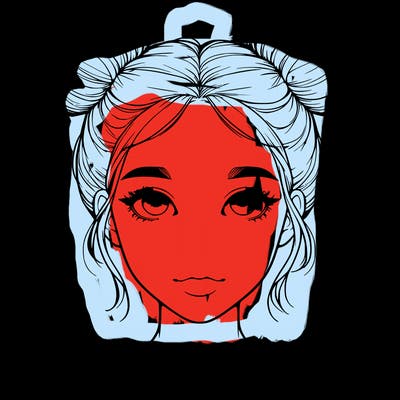 realistic girl with two buns on top of her head