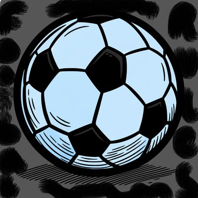 simple drawing of a european soccer ball