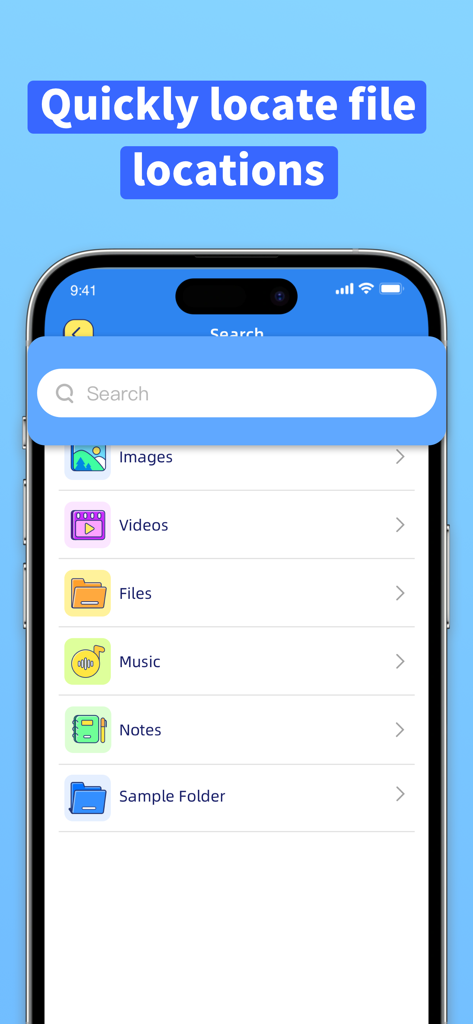 Wiler File Manager - Wiler File Manager search interface displaying file categories like images and videos