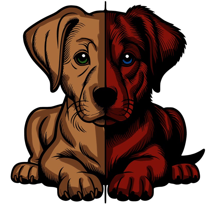 realistic dog split picture