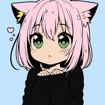 shy anime catgirl