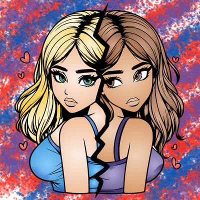 realistic girl split