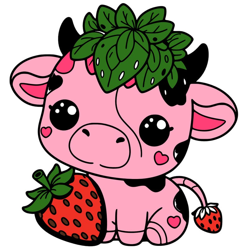 cute strawberry cow