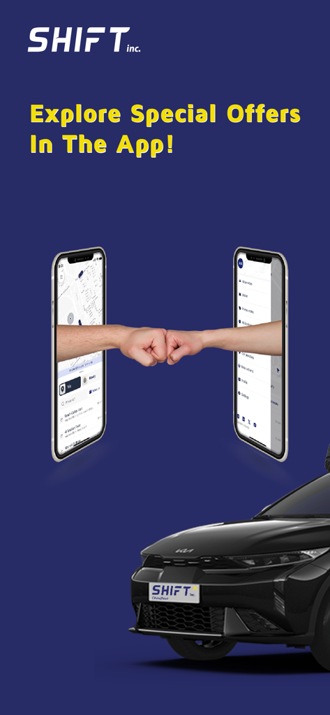 SHIFT 카셰어링 및 기사 앱 프로모션 배너: 특별 혜택 포함