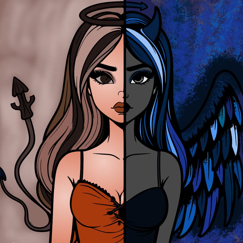 devil vs angel realistic girl