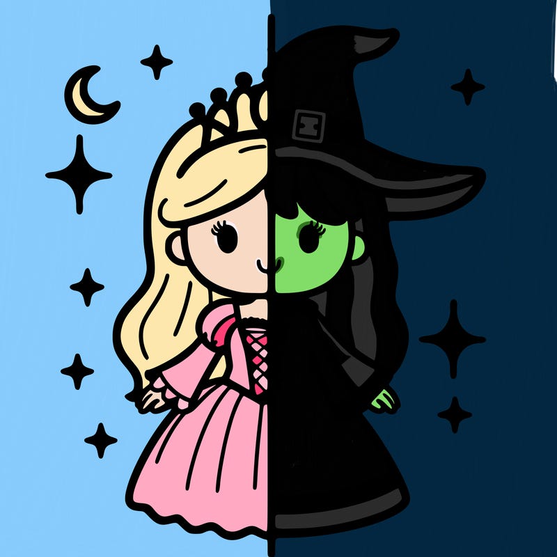 split princess and witch