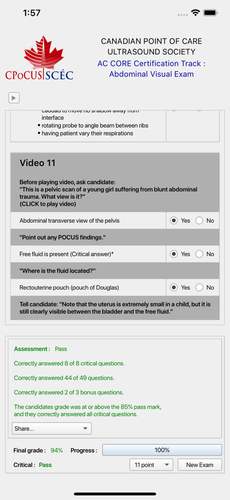 CPoCUS Exams