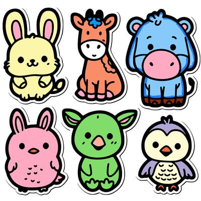 cute animal stickers
