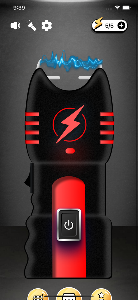 Prank Shock Friends - Electric stun gun prank simulator screen with blue electricity sparks