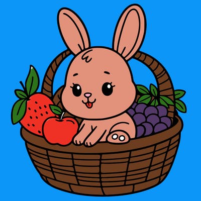 bunny in a fruit basket