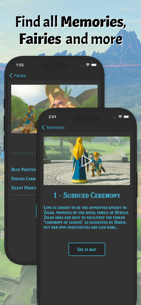 Breath of the Wild App-Anleitung für Erinnerungen und Große Feen