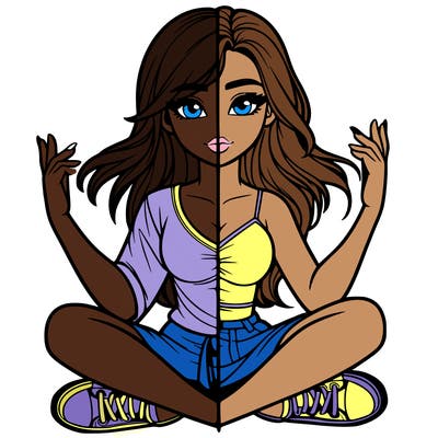 realistic girl split