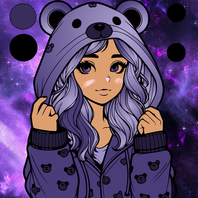 realistic girl in a animal pjs hoodie
