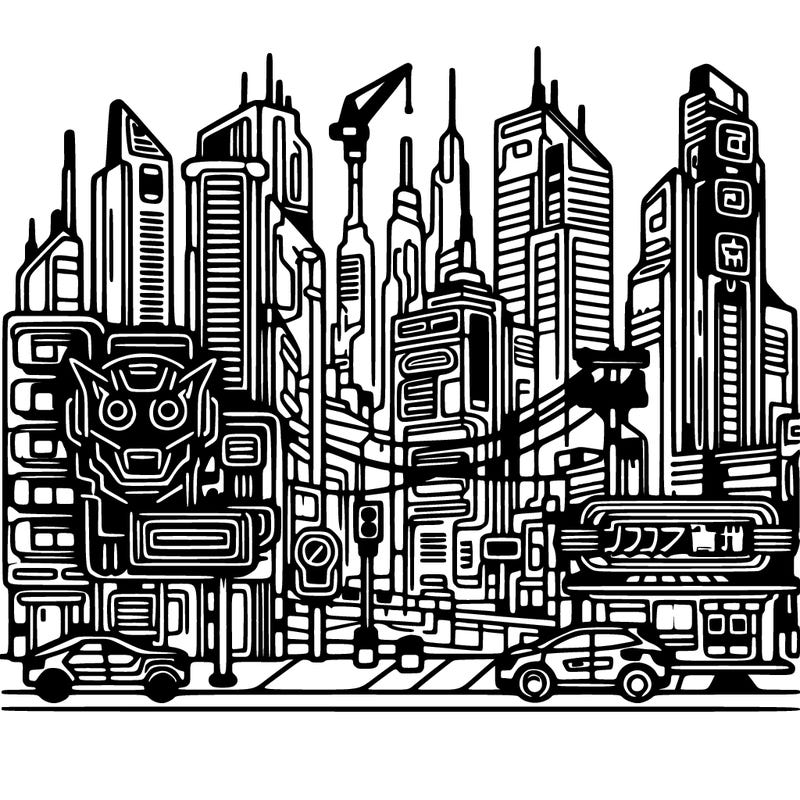 cyberpunk neon cityscape