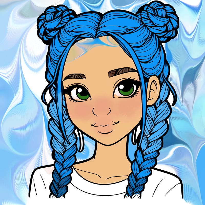 realistic girl with braids