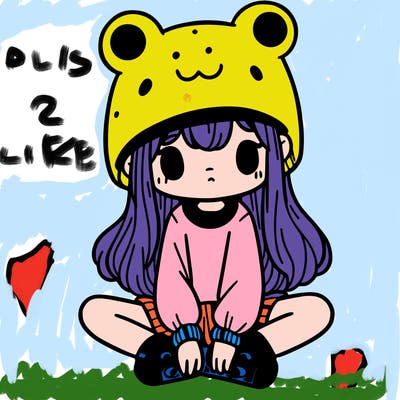 a girl wearing a frog hat and some frog socks