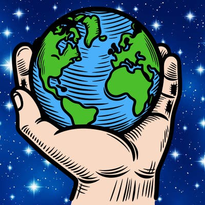 hand holding earth