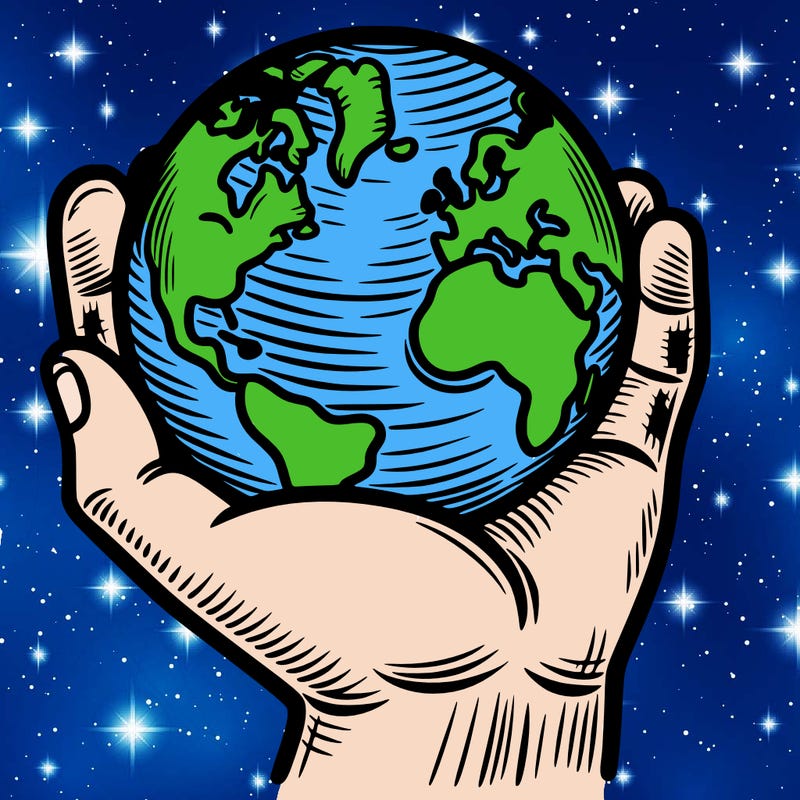 hand holding earth
