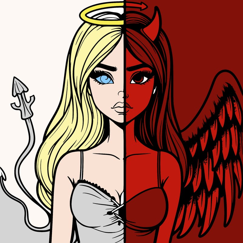 devil vs angel realistic girl