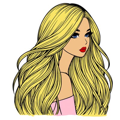 realistic girl with long realistic hair