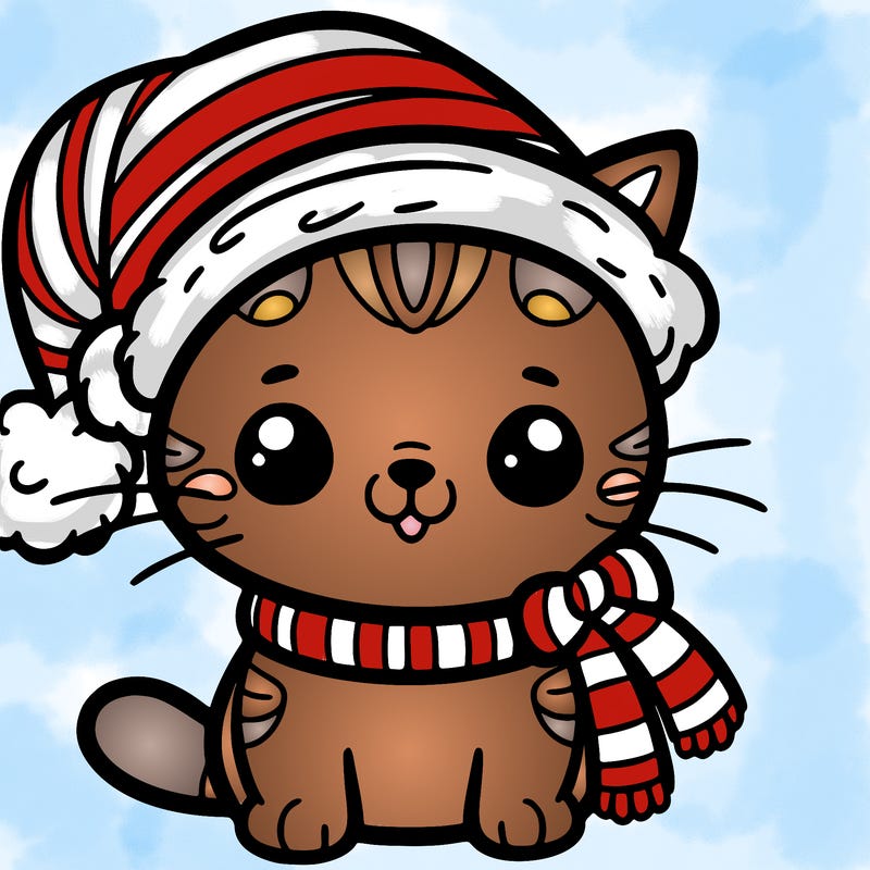 a cat wearing a santa hat