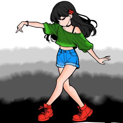 realistic girl danceing