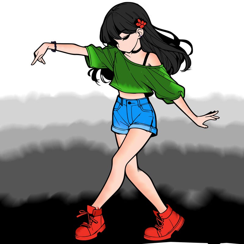 realistic girl danceing
