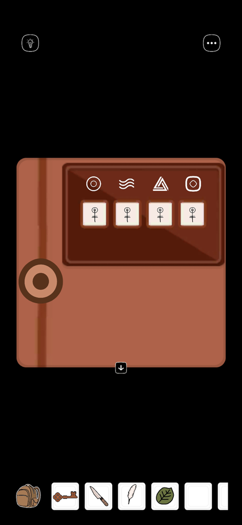 Escape From Benjamin's Room - A hand drawn logic puzzle with symbols and inventory items in Escape From Benjamins Room