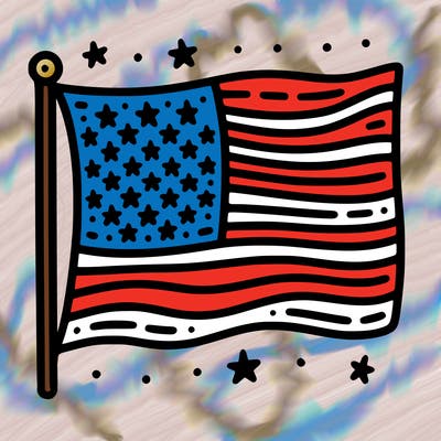 simple flag of united states of america