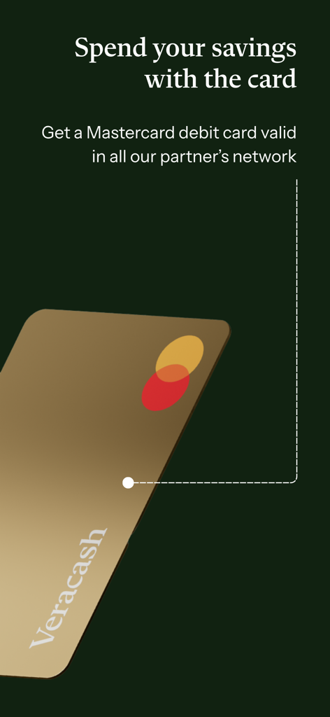 Veracash - Carte de débit Mastercard VeraCash dorée pour dépenser son épargne n'importe où