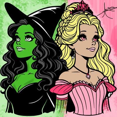 'elphaba and glinda (realistic)